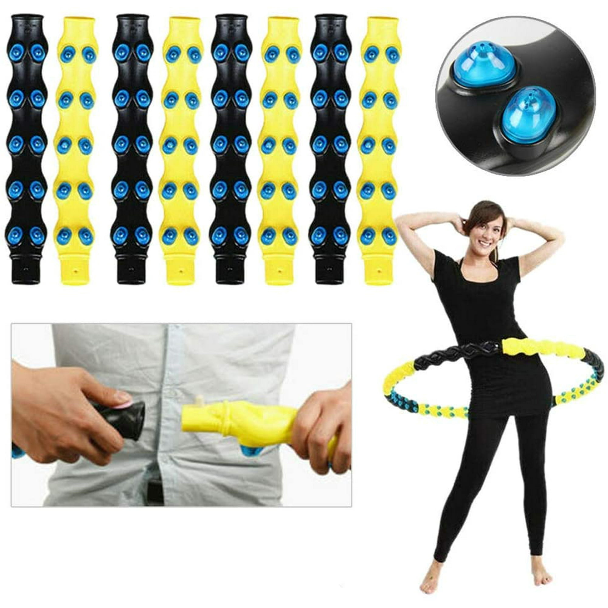 SEYE1/° Magnetic Hula Hoop//Fitness Ring Removable Hula Hoop with Double Rows of Magnetic Massage Beads Can Be Funny Fat Burning